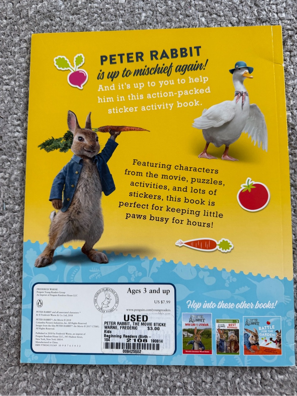 Peter Rabbit Sticker Activity Book - Yellow Cover - Picture 2 of 6